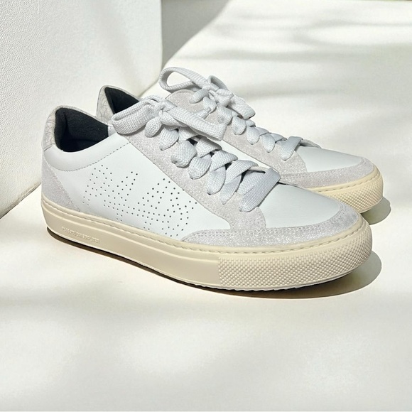 🌻P448 Soho Low Top White/Silver Sneakers Women's Size 38 - Picture 5 of 12